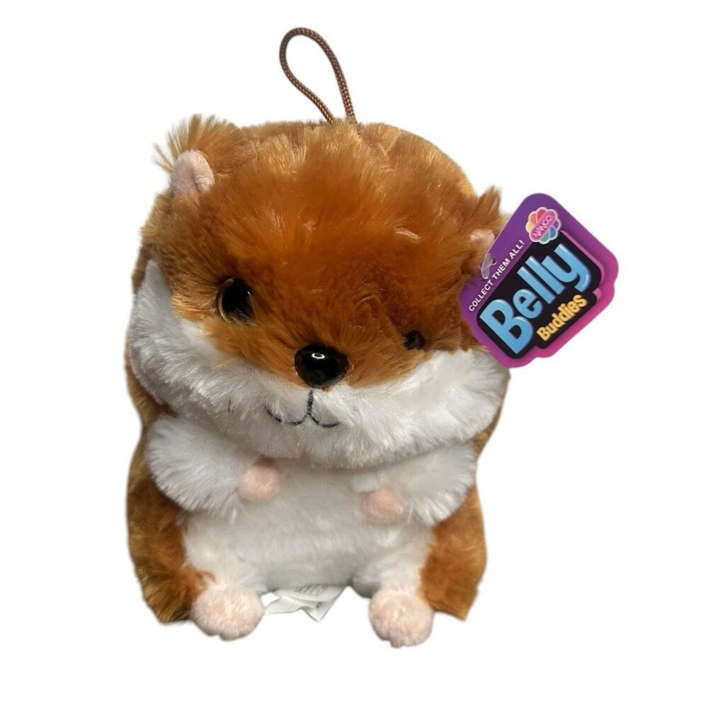 Plush Hamster Belly Buddies Brown Stuffed Animal 10”Nanco NEW